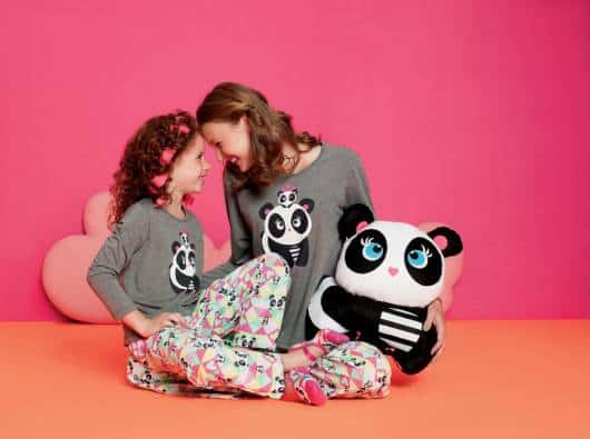 Pijama mãe e filha panda