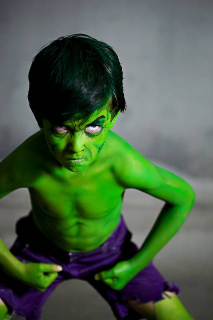 ideias para fantasia do Hulk Infantil 