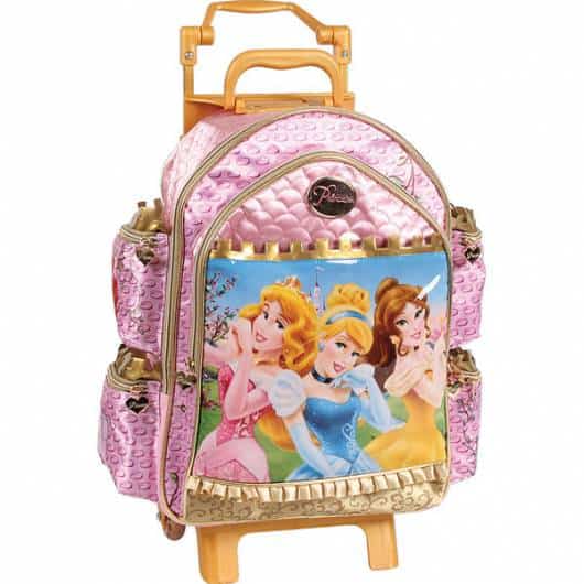 mochila Princesas rosa com dourado