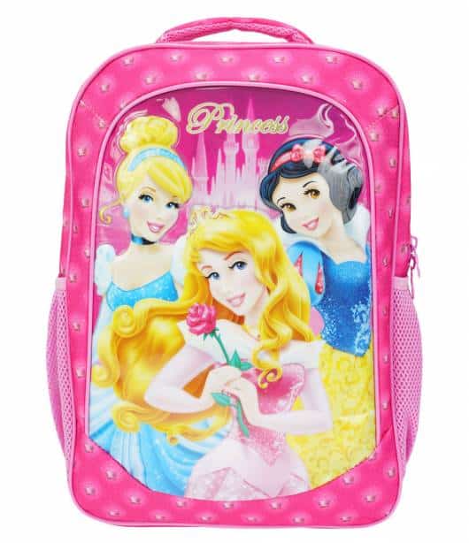 mochila Princesas rosa pink com dois bolsos