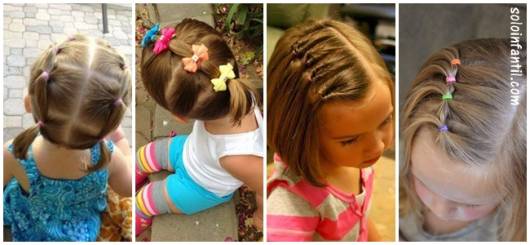 Penteado infantil com liga de silicone cabelo curto 