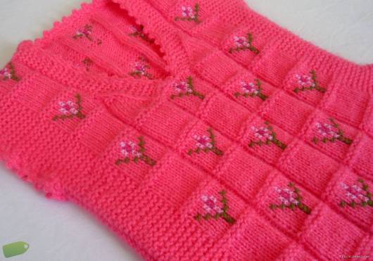 Colete infantil feminino tricô rosa