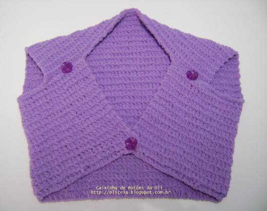 Colete infantil feminino tricô lilás