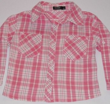 Camisa xadrez infantil rosa com bolsos