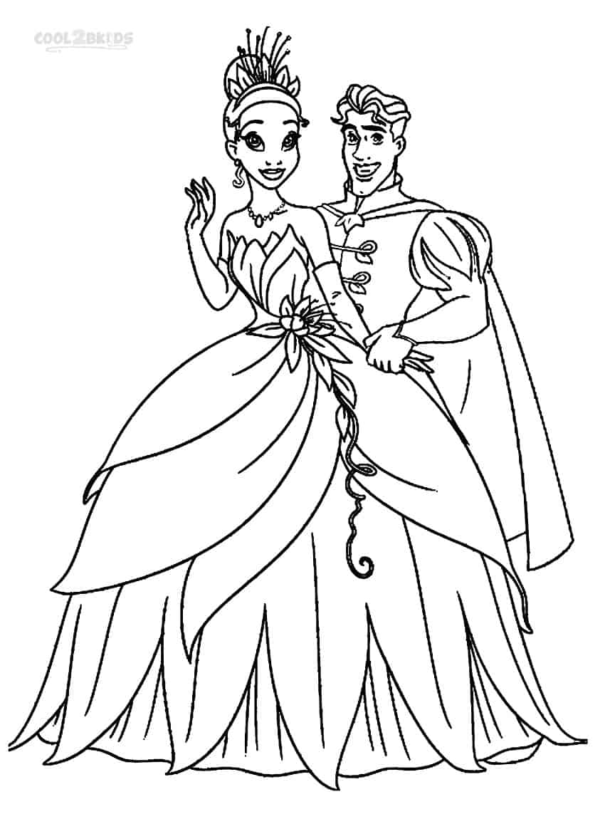 Desenho de linda princesa com castelo para colorir para imprimir