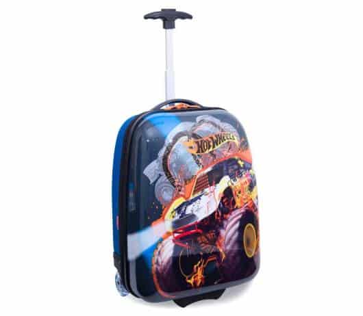 A mochila com rodinhas Hot Wheels é ideal para levar à escola