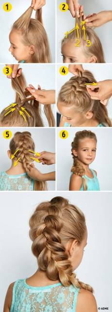 Penteado Infantil Rápido, Trança Embutida com Lápis😍💕