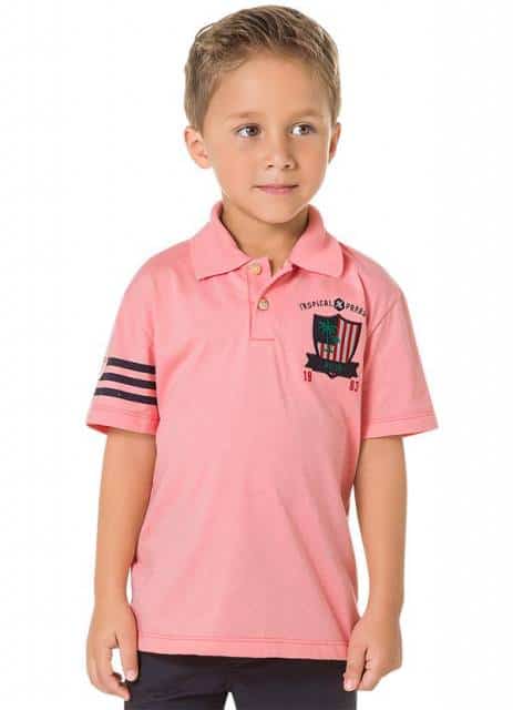 Sugestão de camisa polo infantil rosa 