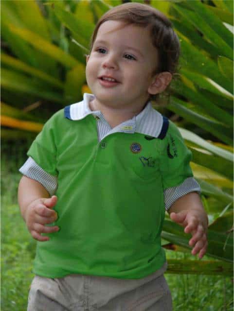 Camisa polo para bebê na cor verde