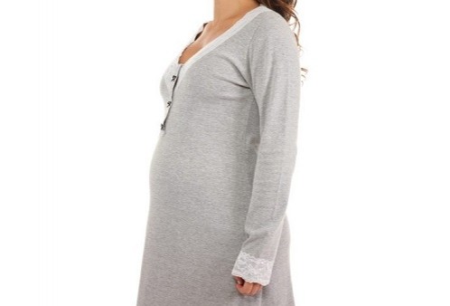 Camisola maternidade cinza com manga longa