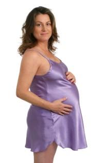 Camisola maternidade de cetim lilás