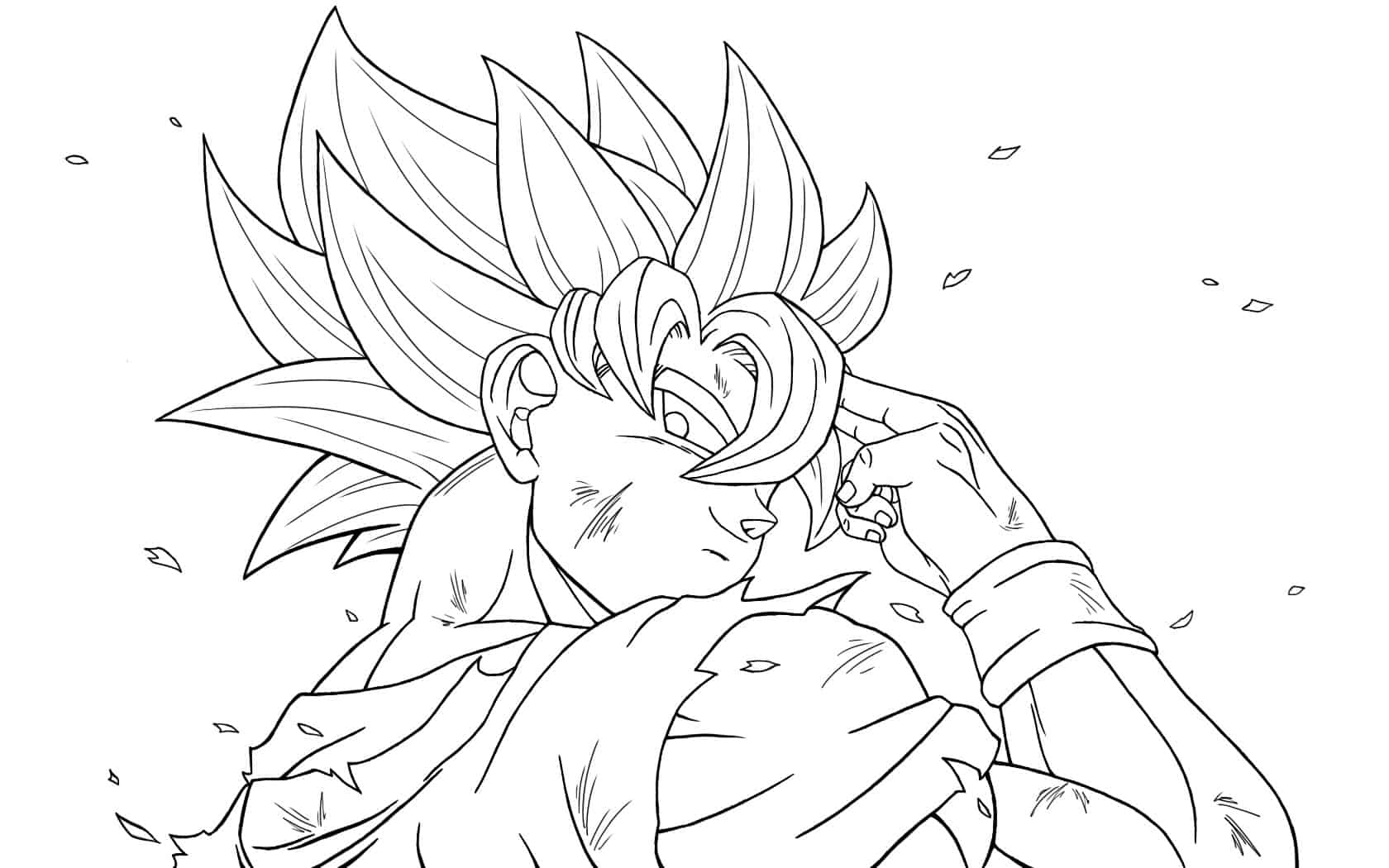 Desenho de Super Sayajin em Fúria para colorir