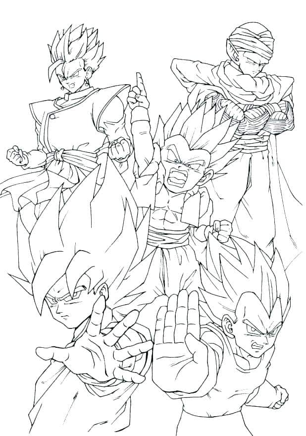 Desenho para colorir de Dragonball Z · Creative Fabrica