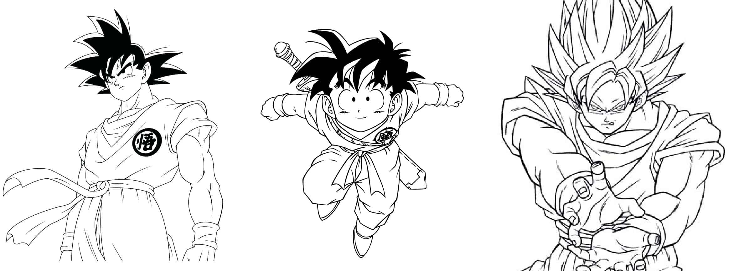 Goku para colorir - Blog Ana Giovanna