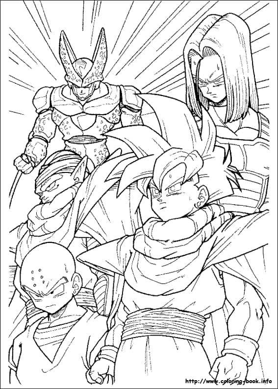 Desenhos fáceis para colorir Dragon Ball Z 39