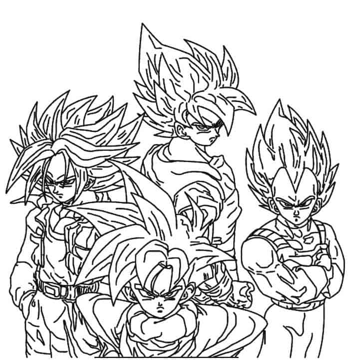 Desenho para colorir de Dragonball Z · Creative Fabrica