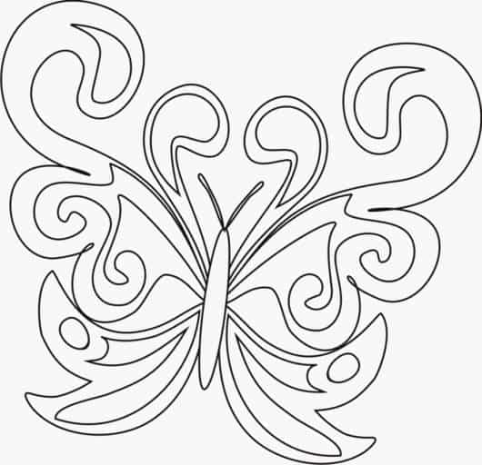 Desenho de borboleta com para colorir
