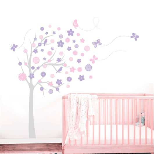 quarto de bebê rosa e lilás