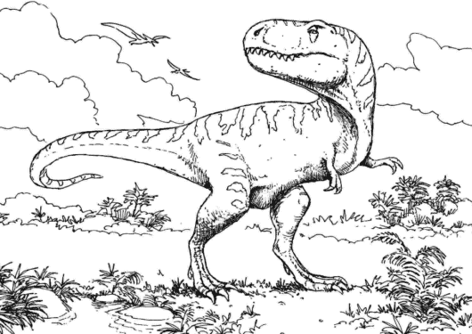 Desenho de dinossauro Rex para colorir