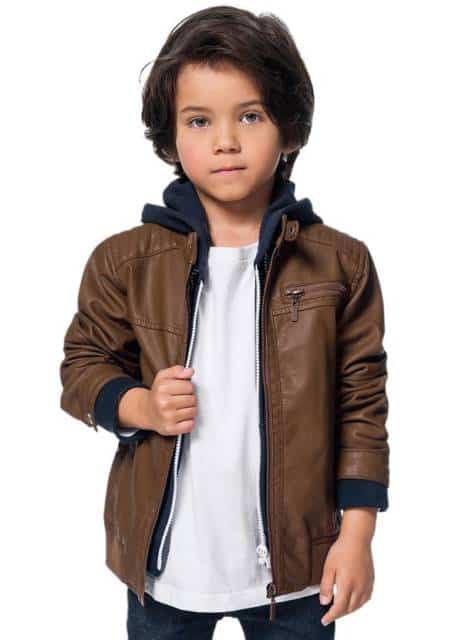 jaqueta de couro infantil