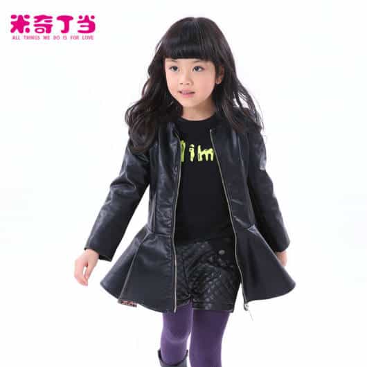 Jaqueta de couro infantil feminina