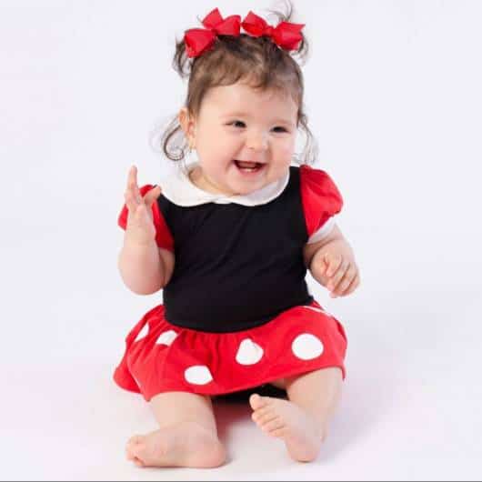 vestido da Minnie para bebê de 1 ano