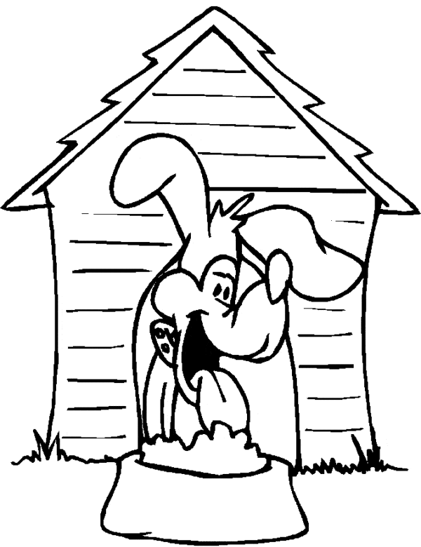 casa de cachorro para colorir