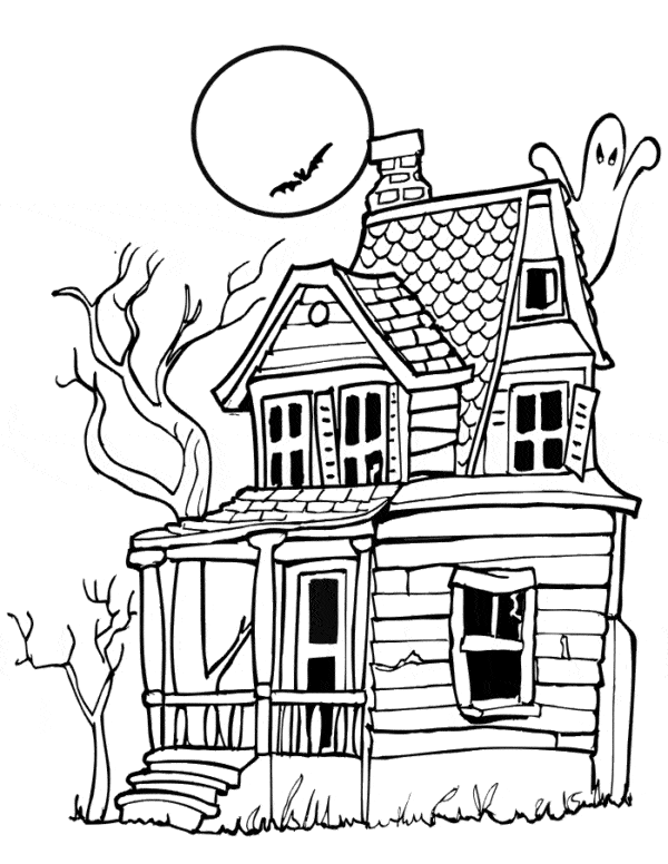 casa mal assombrada para colorir