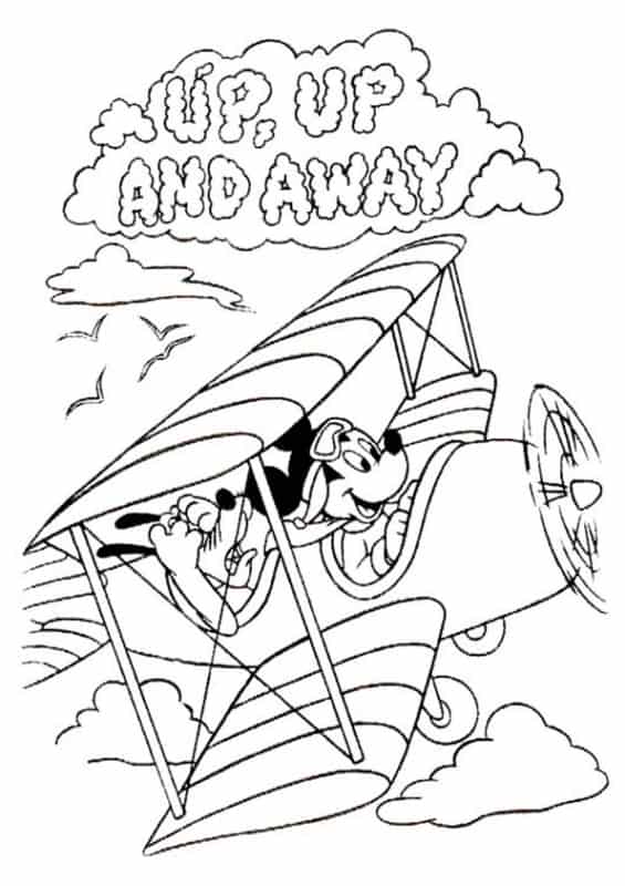 desenho do mickey aviador
