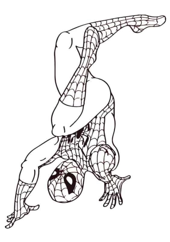 desenho do Homem Aranha pendurado