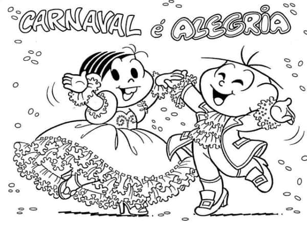 desenho de carnaval da Mônica para colorir