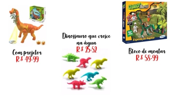 modelos e preços de brinquedo de dinossauro