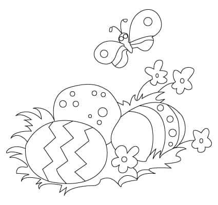 desenho de ovo de Páscoa com borboleta
