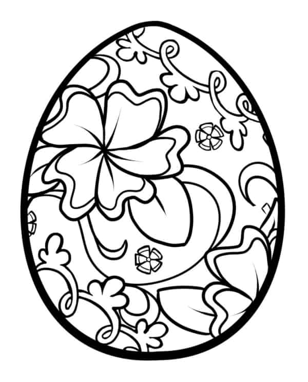 desenho de ovo de Páscoa com flores 1