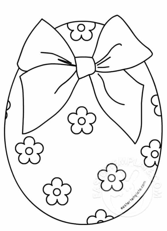 desenho de ovo de Páscoa com laço