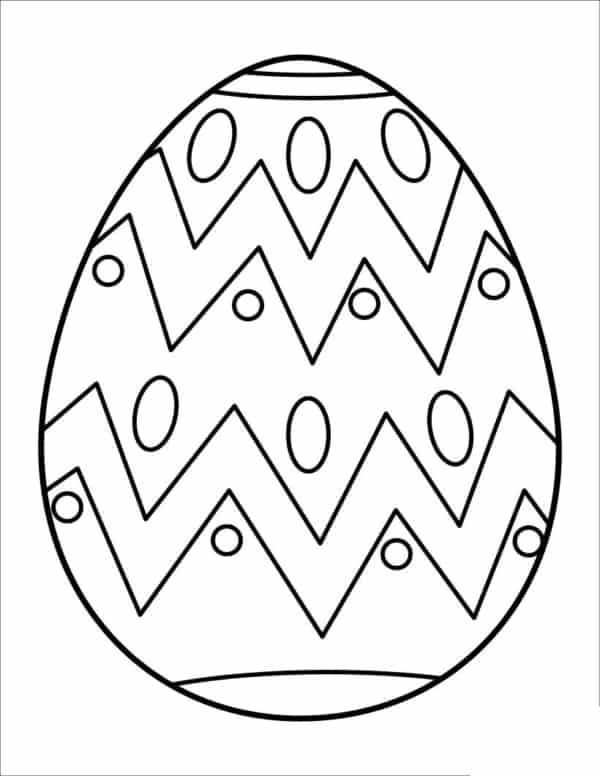 desenho de ovo de Páscoa com listras
