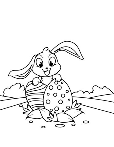 desenho de ovo de Páscoa com ovinhos