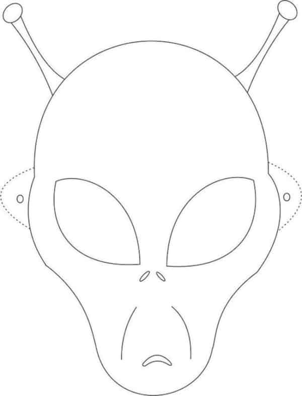 Desenho de Máscara de alien para colorir