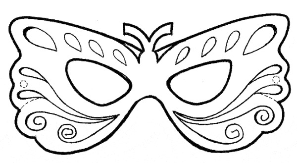 molde de máscara de Carnaval infantil borboletas