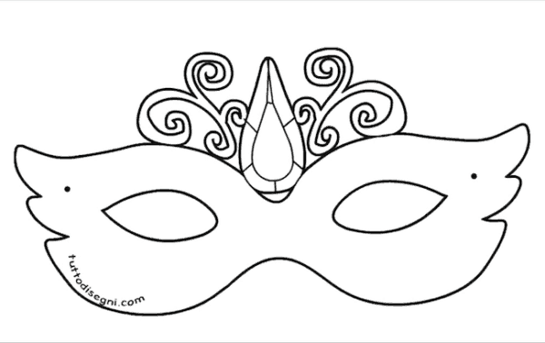 molde de máscara de Carnaval infantil para meninas
