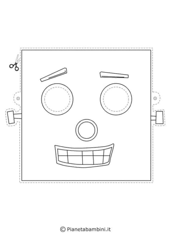molde de máscara de Carnaval infantil robô