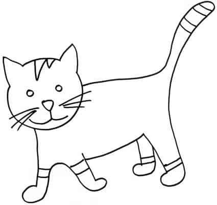 desenho de gato simples e fácil