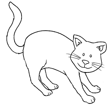 desenho de gato simples para fazer com as crianças