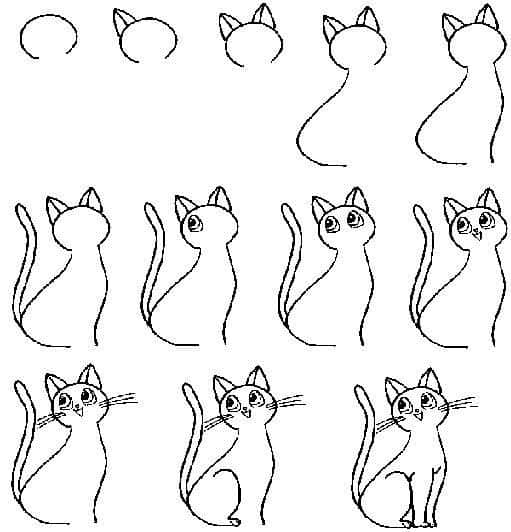 como fazer desenho de gato