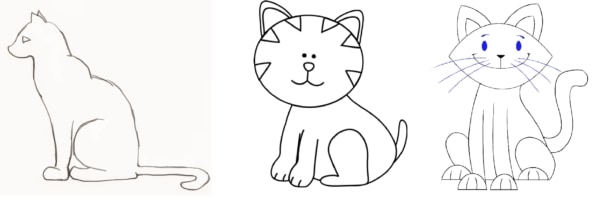 desenha de gato fácil