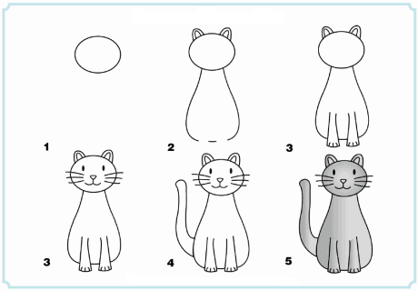 Como desenhar gato e ratos fácil instrução passo a passo