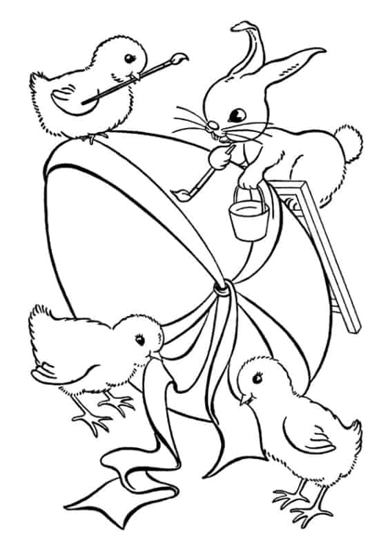 Desenho do coelho da Páscoa para pintar