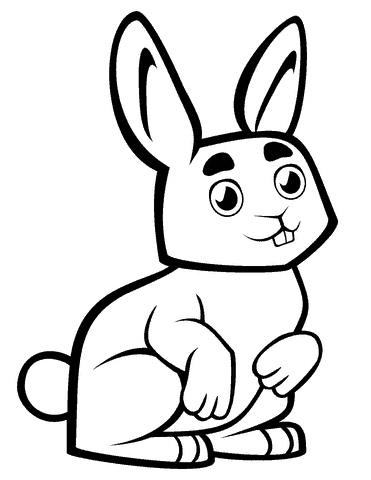 Lindo coelho simples para colorir