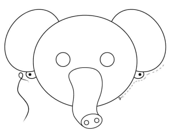 Máscara para colorir de elefante49