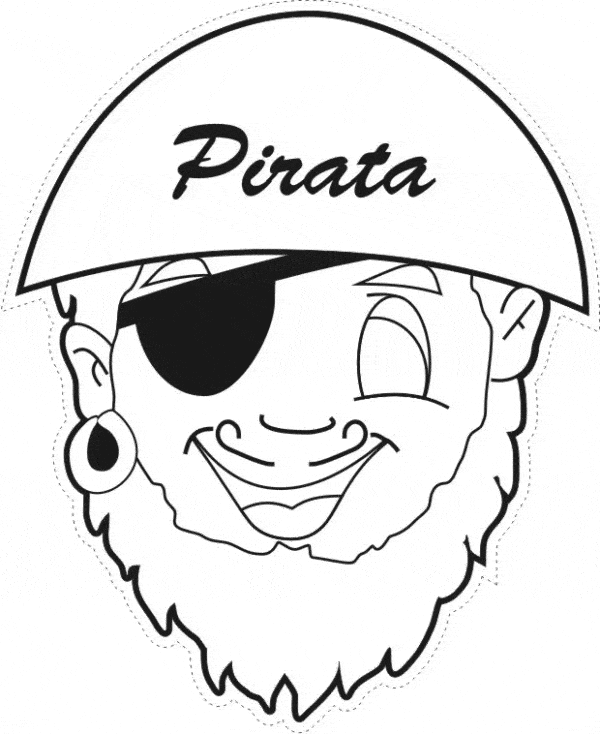Máscara de Carnaval para colorir de pirata19